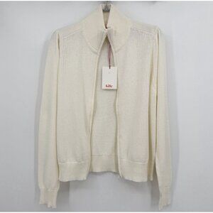 Kilte Collection The Rei Cotton-Cashmere Full Zip Jacket in Ivory sz 2 M Medium